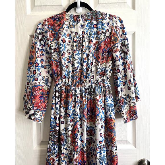 BOEMO Anthropologie Floral Paisley Tiered Bohemian Festival Maxi Dress Sz S - Picture 8 of 13
